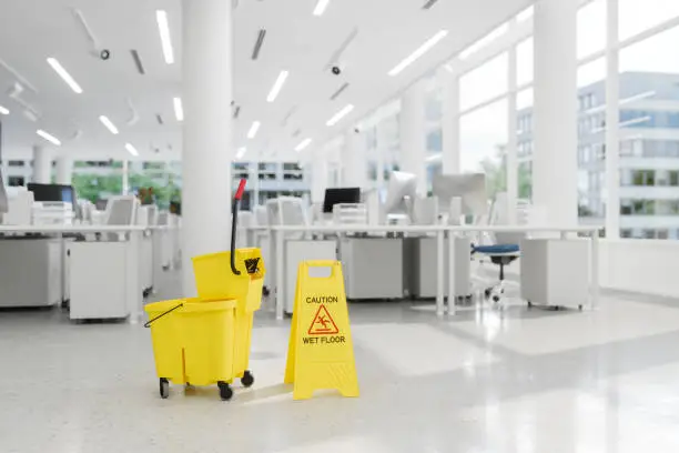 Clean and professional office space after commercial cleaning